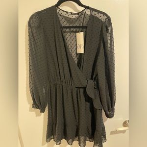 Zara black long sleeve dress